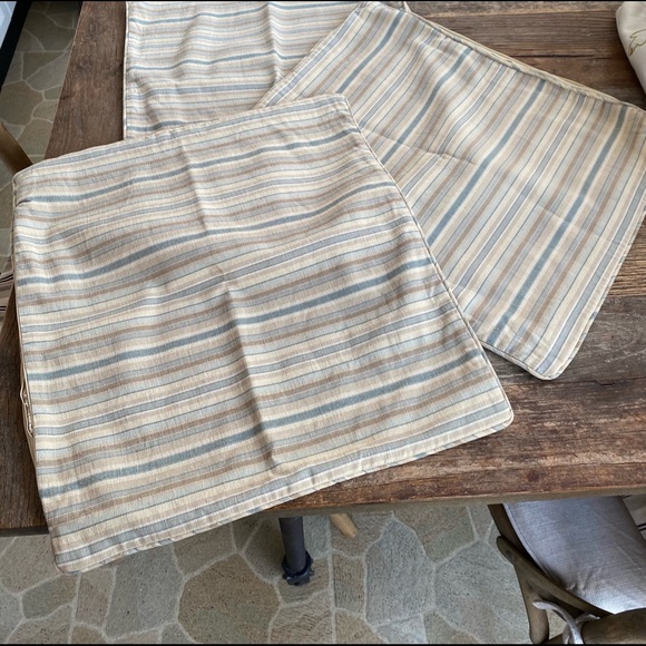 3 Restoration Hardware NAPA Narrow Striped Throw Pillow Covers 20X20 - Picture 3 of 6